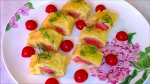 Безумно вкусный омлет с рыбой на завтрак!