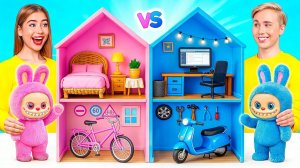 Строим Удивительный Кукольный Домик для Лабубу # Дорогой vs Дешевый Смешные Моменты от TeenDO
