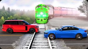 Автомобили против канавной ловушки, уступов и железнодорожных путей ▶️ BeamNG Drive