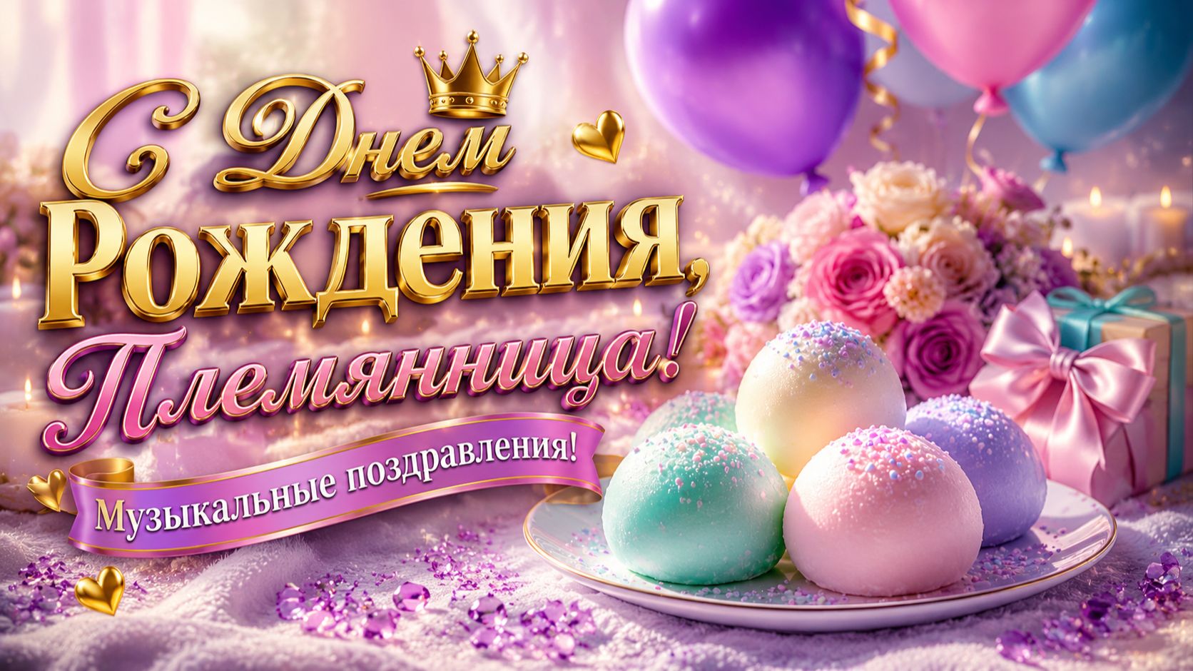 С днём рождения, племянница — музыкальные поздравления от тёти, дяди и всей семьи