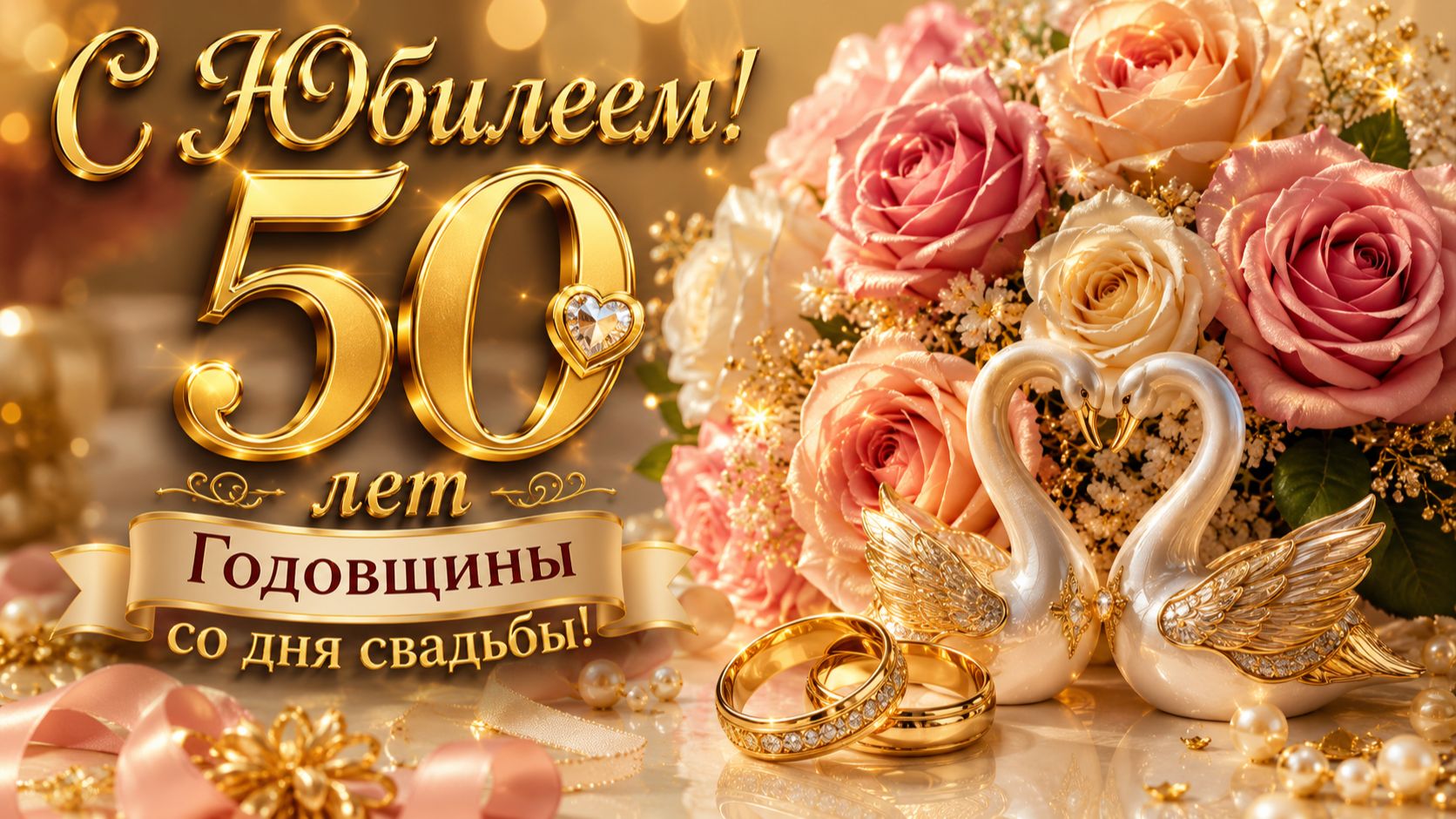 С юбилеем — 50 лет годовщины со дня свадьбы! Поздравление с золотой свадьбой