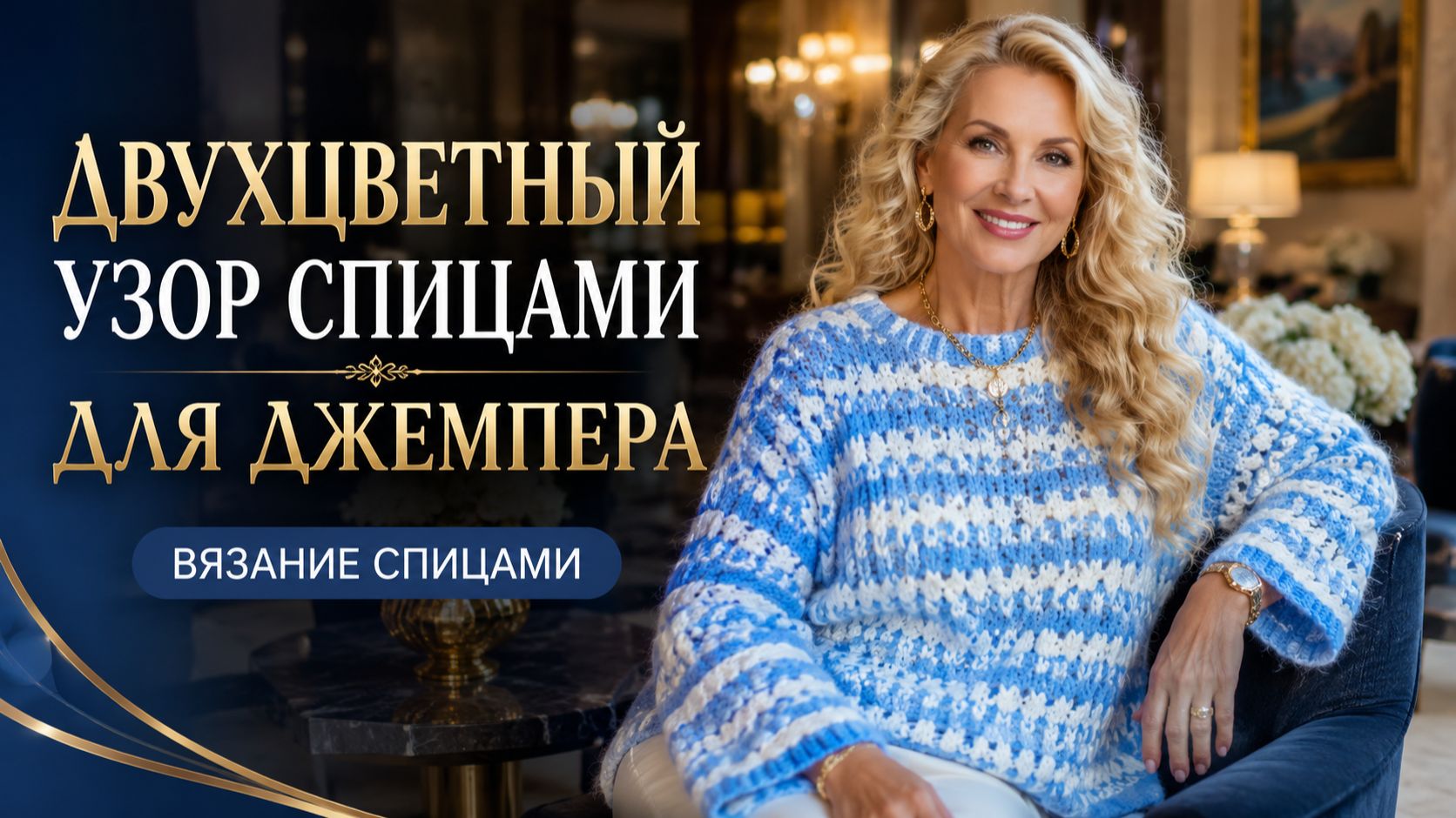 Красивый узор спицами — МК для Двухцветный узор спицами для джемпера, свитера и кардигана