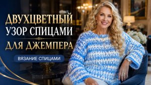 Красивый узор спицами — МК для Двухцветный узор спицами для джемпера, свитера и кардигана