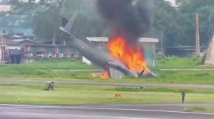 Кадры крушения самолета Ан-32 ВВС Индии на авиабазе Джорхат в штате Ассам !!!