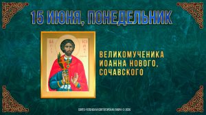 Великомученика Иоанна Нового, Сочавского. 15 июня 2026 г.