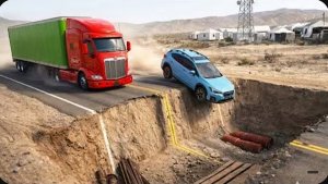 Автомобили против КАНАВНОЙ ЛОВУШКИ ▶️ BeamNG Drive