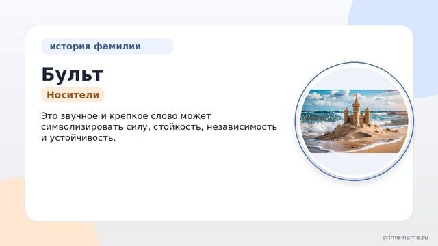 Фамилия Бульт: происхождение, значение и склонение