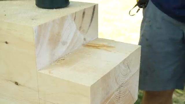 Cutting A Timber Frame Post __ Ep. 10 Timber Frame House Build смотреть онлайн