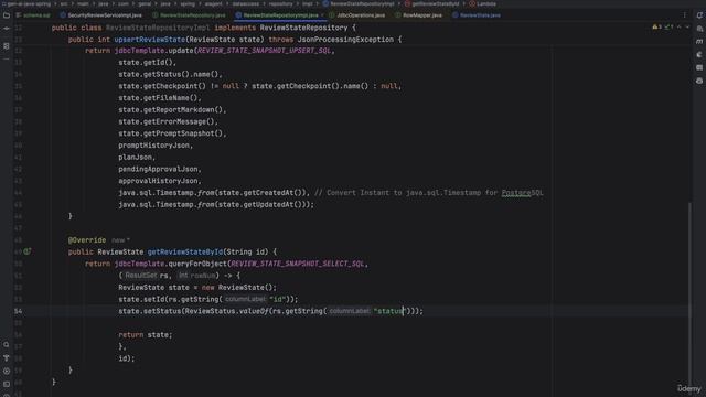 116. Creating Review State Repository to persist the state in Postgres database смотреть онлайн