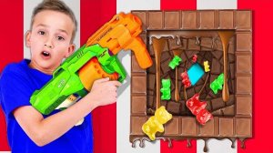Победители 100 слоёв конфет с Владом
