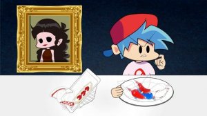 Mona Liza eats Food Boyfriend FNF