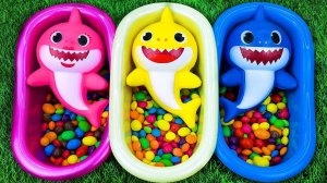 Восхитительные волшебные ванны ASMR с радужным песком M&M's и конфетами Skittles для смешивания