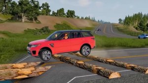 Автомобили против разрушительных лежачих полицейских в BeamNG Drive!