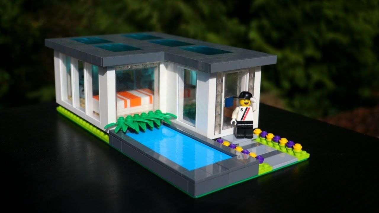 LEGO Современный дом с бассейном MOC смотреть онлайн