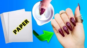 КАК СДЕЛАТЬ ВОДОНЕПРОНИЦАЕМЫЕ НАКЛАДНЫЕ НОГТИ ИЗ БУМАГИ за 5 минут - NAIL HACK - Вы не ПОВЕРИТЕ!!!!!
