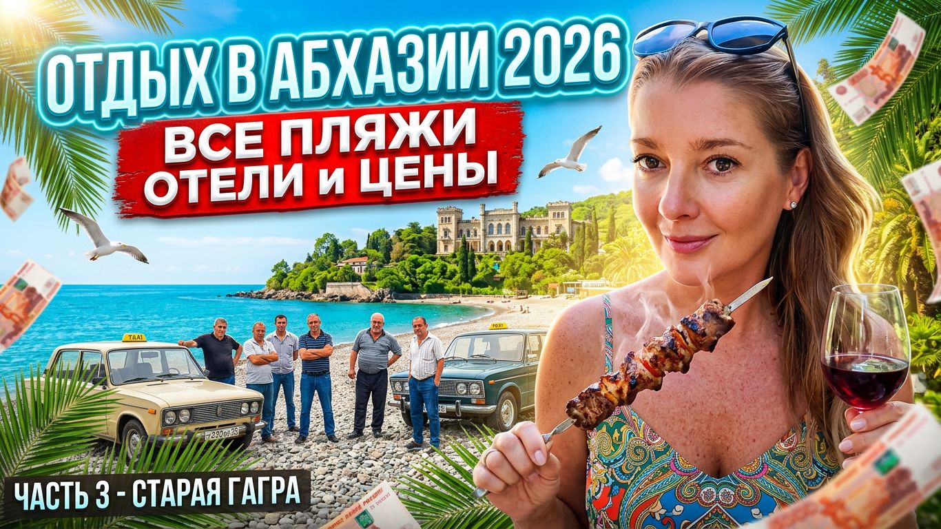 ОТДЫХ в АБХАЗИИ 2026 - ВСЕ ПЛЯЖИ ОТЕЛИ ЦЕНЫ / ЧАСТЬ 3 - Старая Гагра #абхазия #всёосочи смотреть онлайн