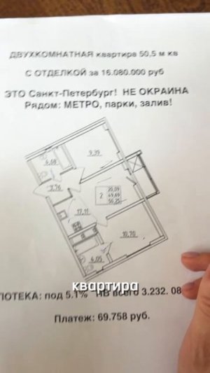 Двухкомнатная квартира у метро #shorts
