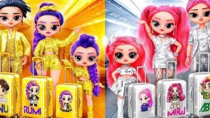 K-Pop Семья в золотом и серебряном самолёте! 10 поделок для кукол L.O.L.