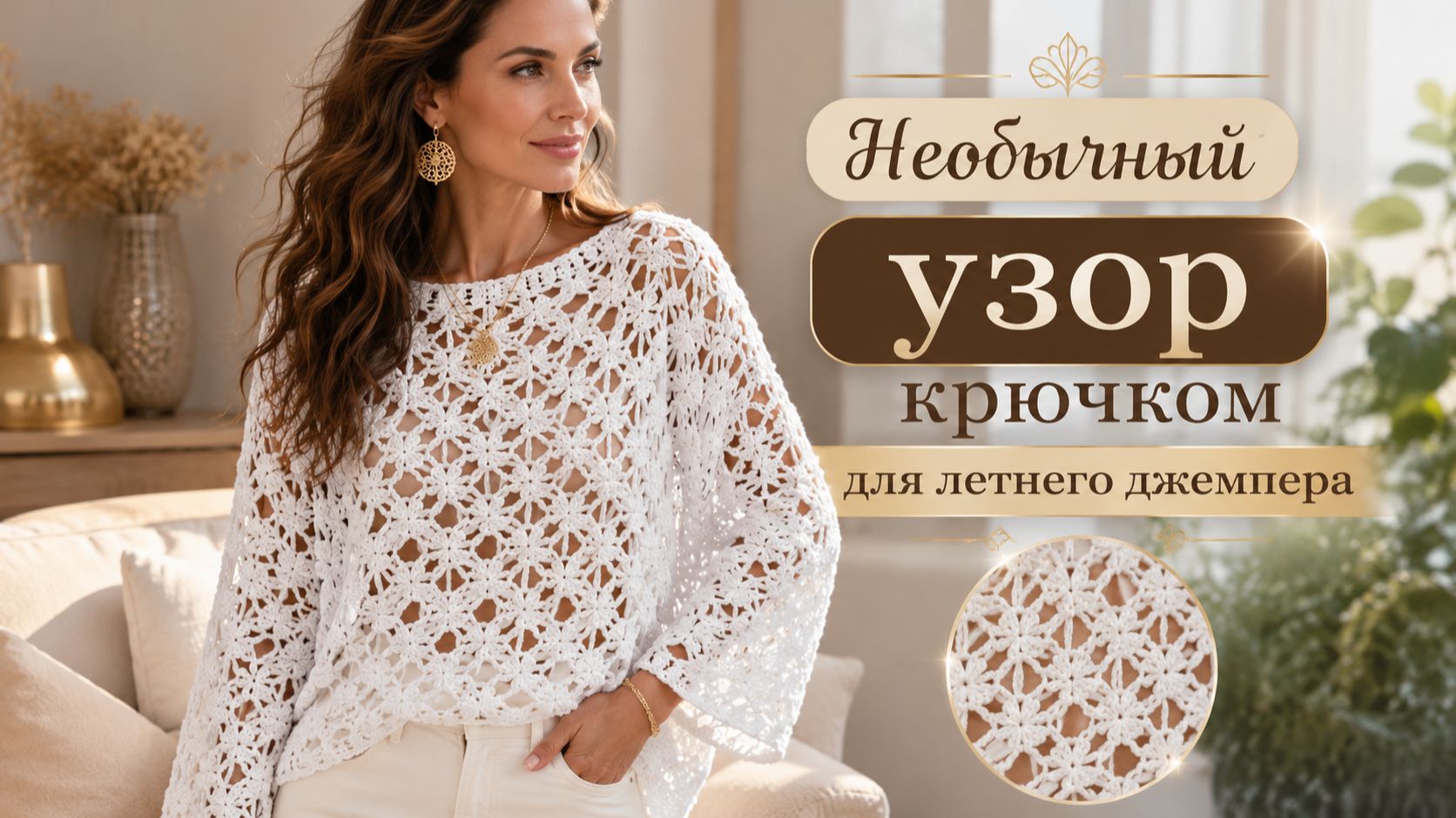Необычный узор крючком для летнего джемпера - Ажурно, свежо, ни у кого такого нет