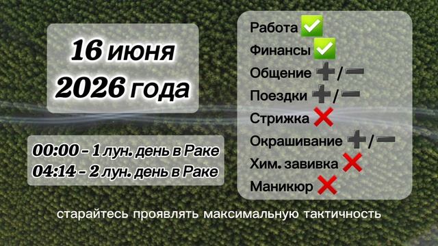 Гороскоп 16 июня 2026 года, лунный день