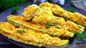 КАБАЧКИ В ПАНИРОВКЕ, ЗАПЕЧЁННЫЕ С СЫРОМ