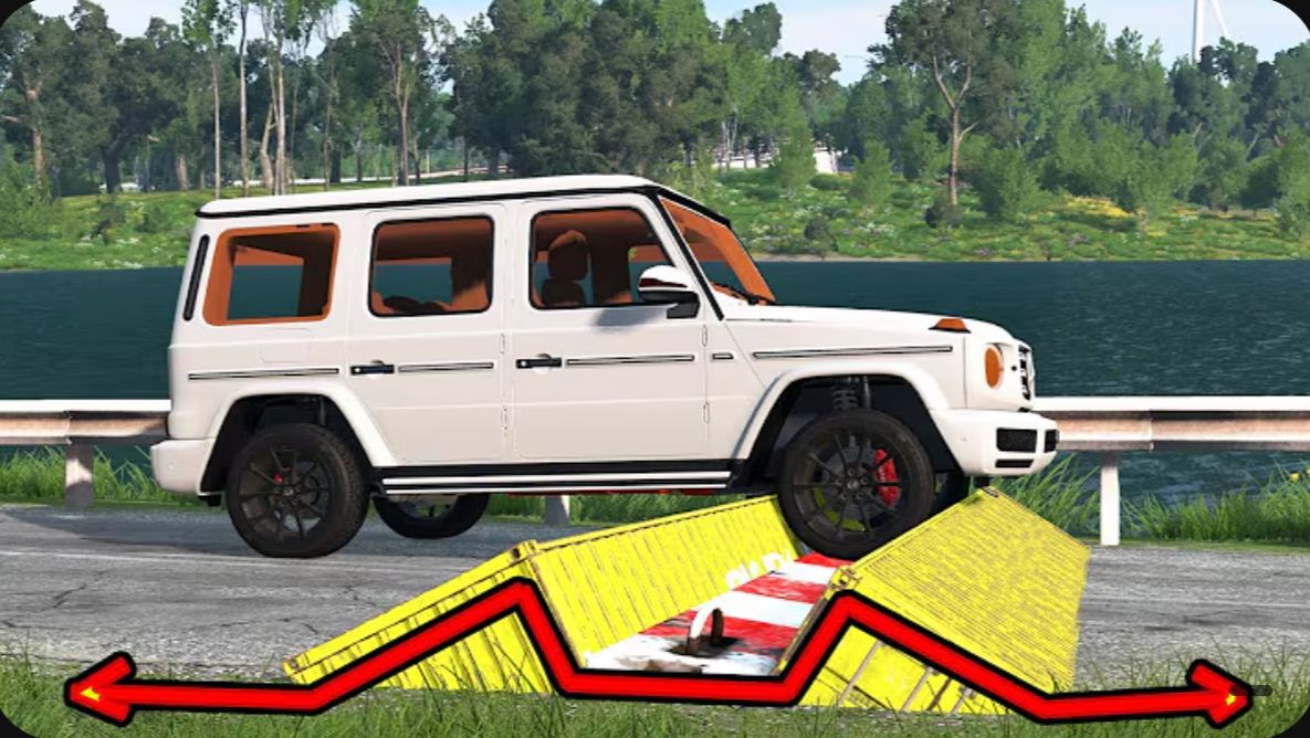 Автомобили против разрушительных лежачих полицейских — BeamNG Drive