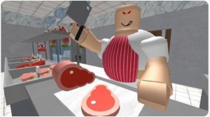 играю Роблокс побег из магазина мясников!