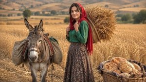 Сбор урожая ячменя, выпечка хлеба и традиционная кухня. Деревенская жизнь в Иране