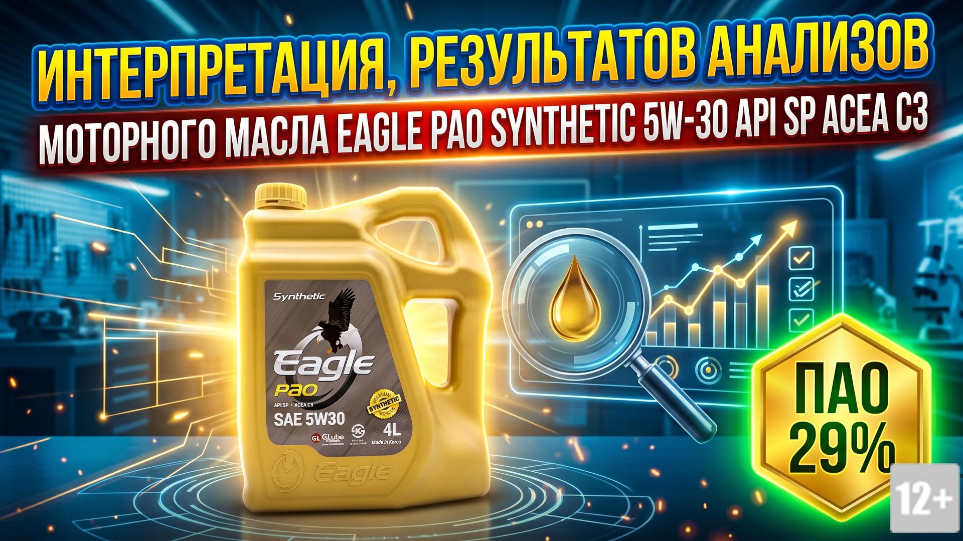 РАЗБОР РЕЗУЛЬТАТОВ АНАЛИЗА МОТОРНОГО МАСЛА EAGLE PAO 5W-30 #anton_mygt смотреть онлайн