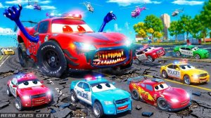 Пожиратель Молний Маккуин преследует полицейскую машину - Hero Cars