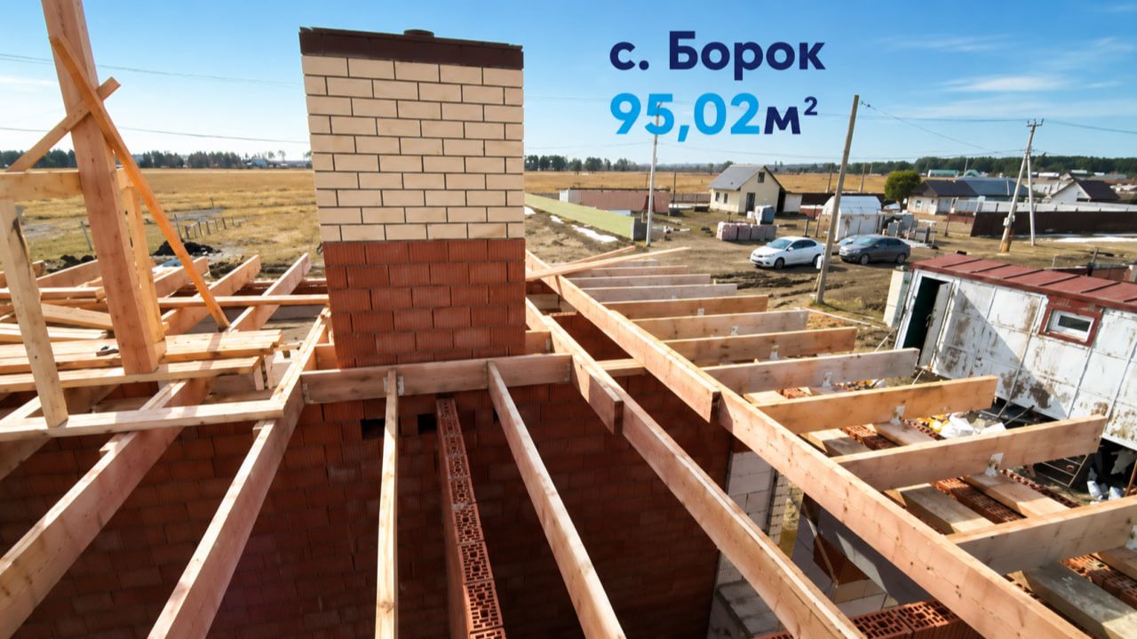 №4. с. Борок - начали работы по сборке каркаса кровли