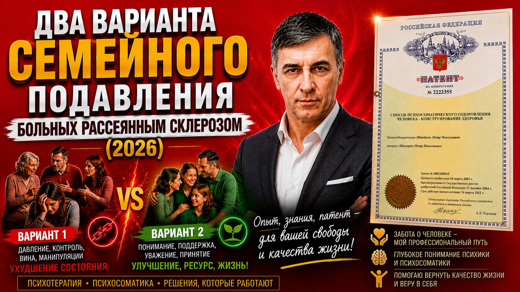Два варианта семейного подавления больных рассеянным склерозом (2026)