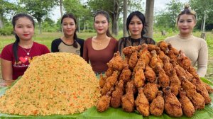 Потрясающий рецепт приготовления хрустящей куриной ножки и жареной лапши.