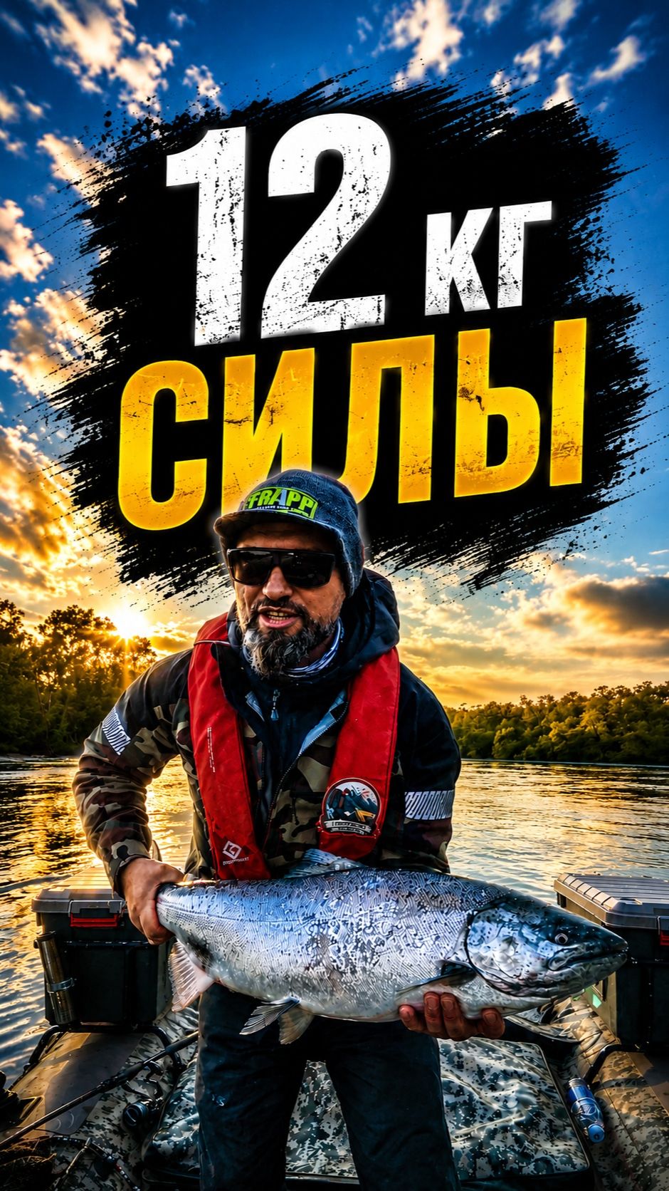 Чавыча на 12 кг. Вываживание с лодки