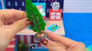 Миниатюрный картонный домик своими руками №151 ❤️ Постройте красивый домик с милым аквариумом для хо