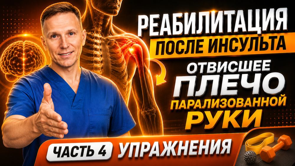 Реабилитация после инсульта. Отвисшее плечо. Комплекс упражнений.