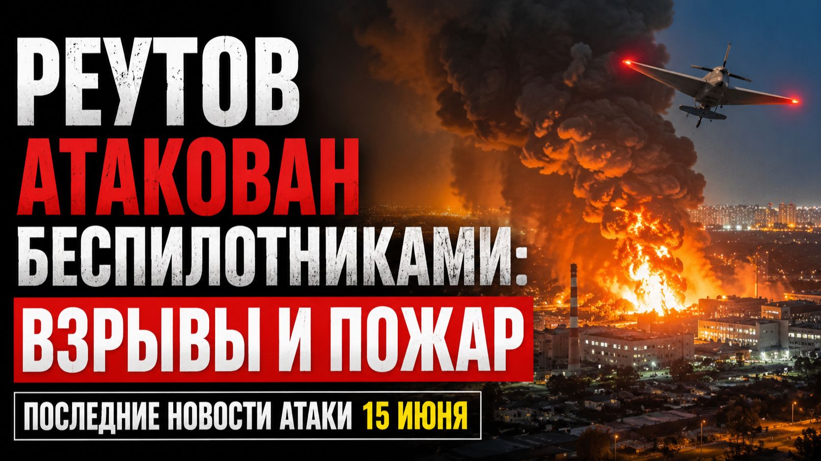 ⚡️Реутов атакован беспилотниками взрывы и пожар — последние новости атаки 15 июня