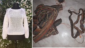 Джемпер на заказ 🧶Совместник 💥 Плед в роспуск/ впервые вязала подобное