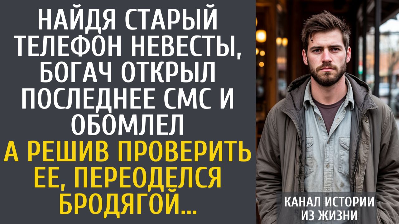 Истории из жизни Найдя старый телефон невесты, богач открыл последнее СМС и обомлел… А став бродягой