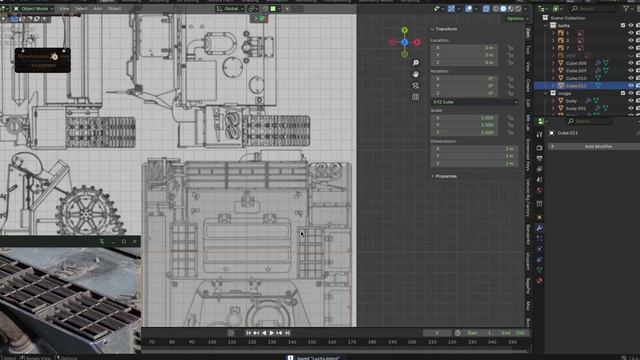 Создание танка Luchs в Blender 4.4.3