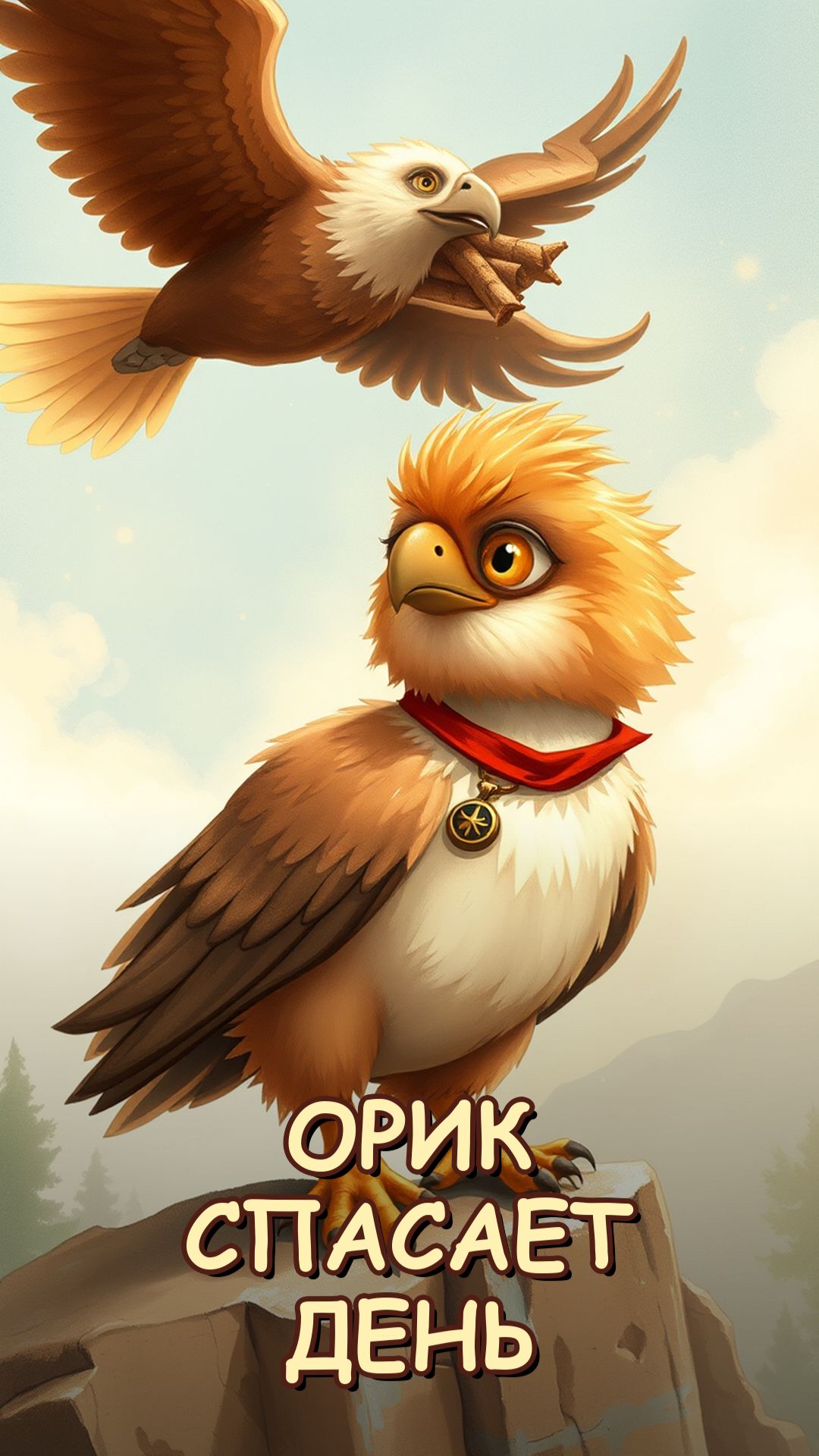 Орик помогает дедушке 🐦