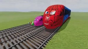 Поезда и другие машинки проходят испытания в BeamNG drive . Залипательный мультик для детей