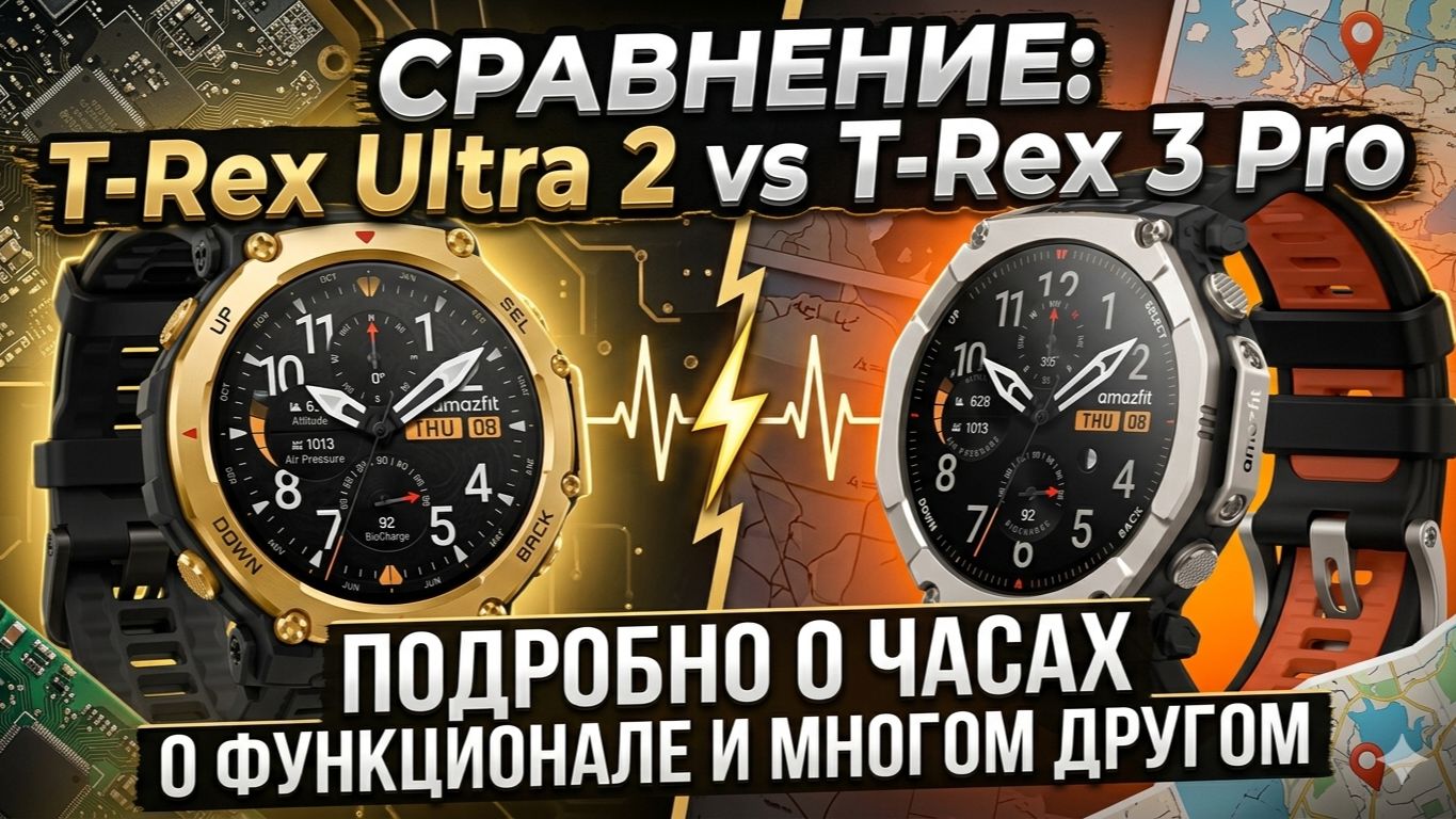 Amazfit T-Rex Ultra 2 vs Amazfit T-Rex 3 Pro смотреть онлайн