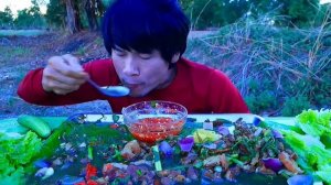 #МУКБАНГ Острое карри из свинины с соусом из морепродуктов и овощами. АСМР ЕДА НА КАМЕРУ ОБЖОР ОБЕД