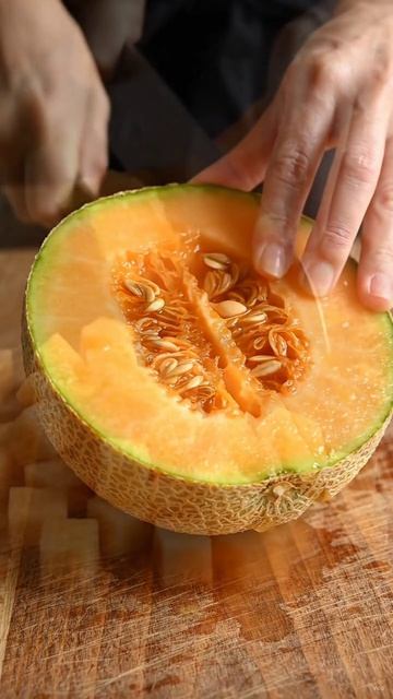 Slicing a delicious melon
