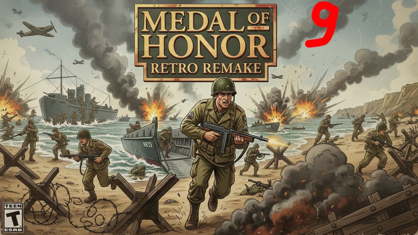 Прохождение Medal Of Honor: Retro Remake #9 (The Rooftops Of Dachsmag)