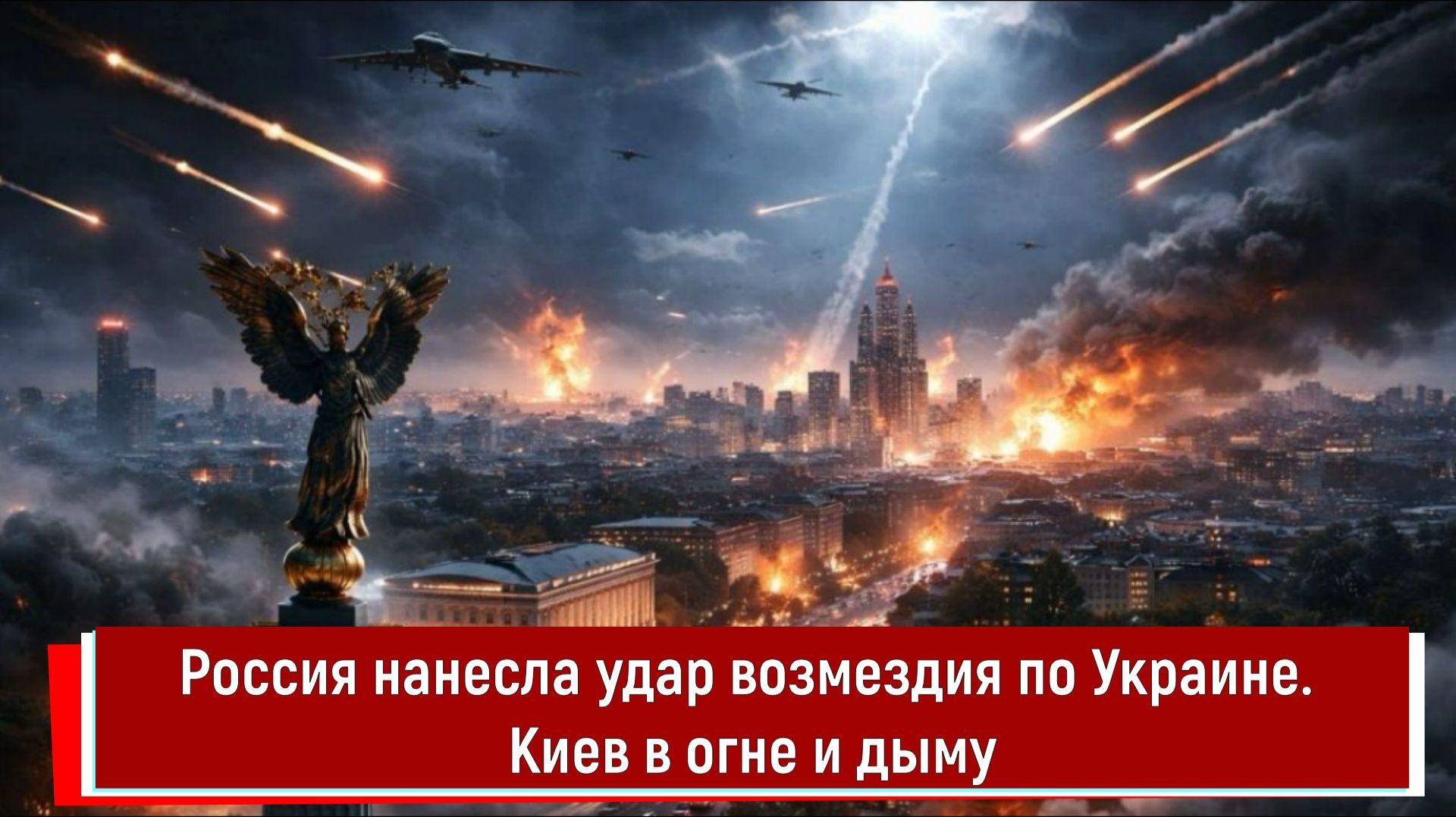 Россия нанесла удар возмездия по Украине. Киев в огне и дыму