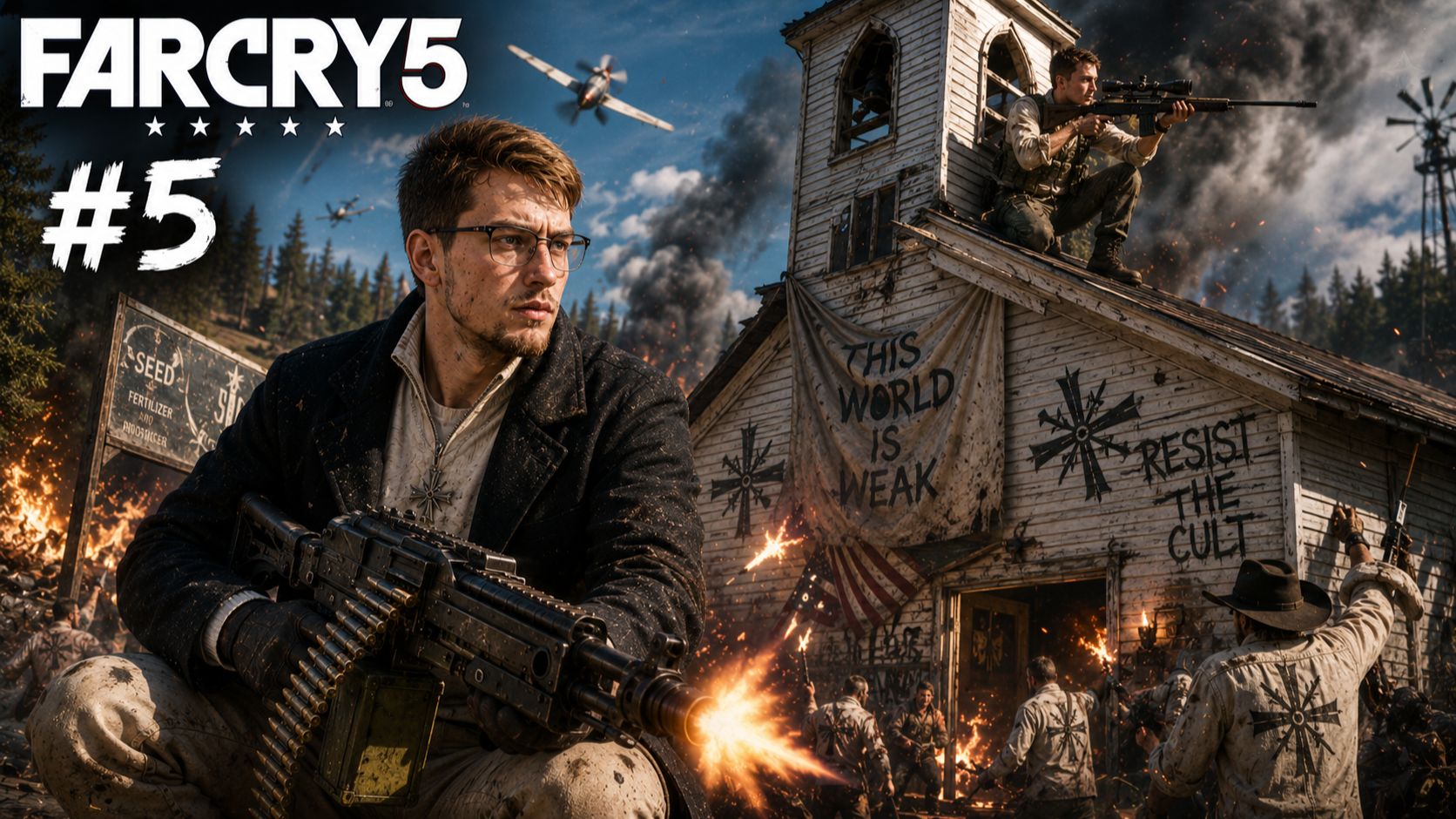 БЕЗУПРЕЧНЫЙ СТЕЛС, УГОН САМОЛЕТА И ПЕРВЫЙ ТРОФЕЙ! | Far Cry 5 #5