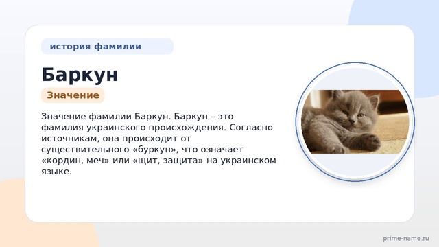 Фамилия Баркун: происхождение, значение и склонение