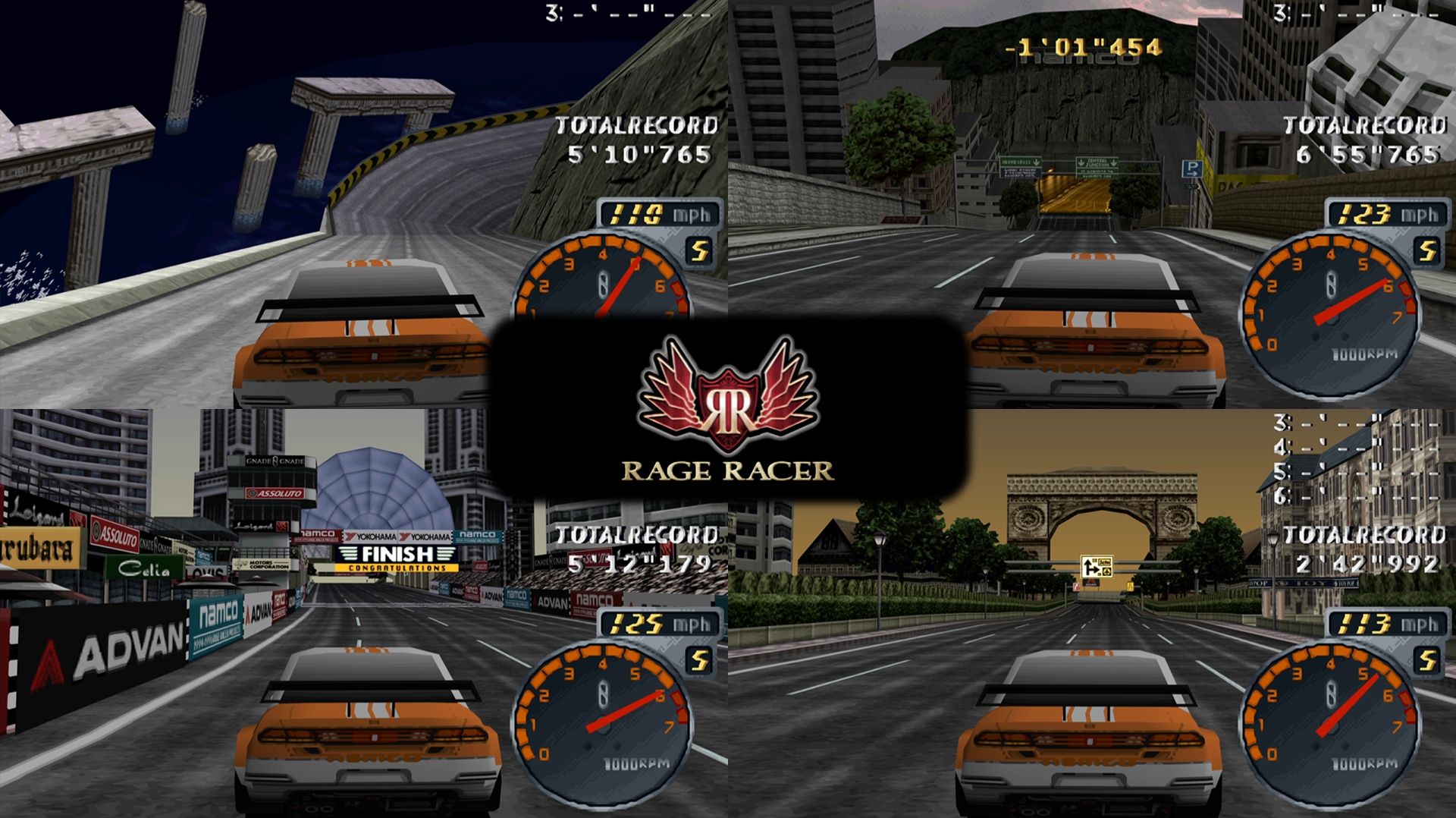 Rage Racer (PS1) - Все Гоночные Трассы